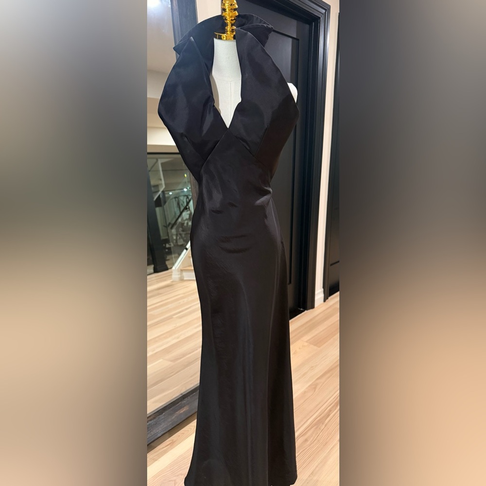 Elegant Black Dress with Rhinestone Heart Detail